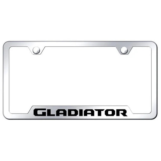 Automotive Gold Laser Etched Stainless Gladiator Cut-Out License Plate Frame