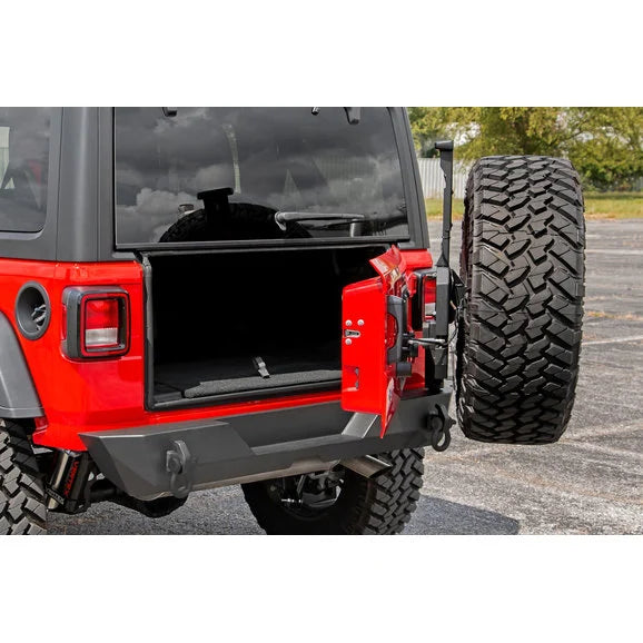 Load image into Gallery viewer, Rough Country 10598 Rear Trail Bumper with Tire Carrier for 18-24 Jeep Wrangler JL
