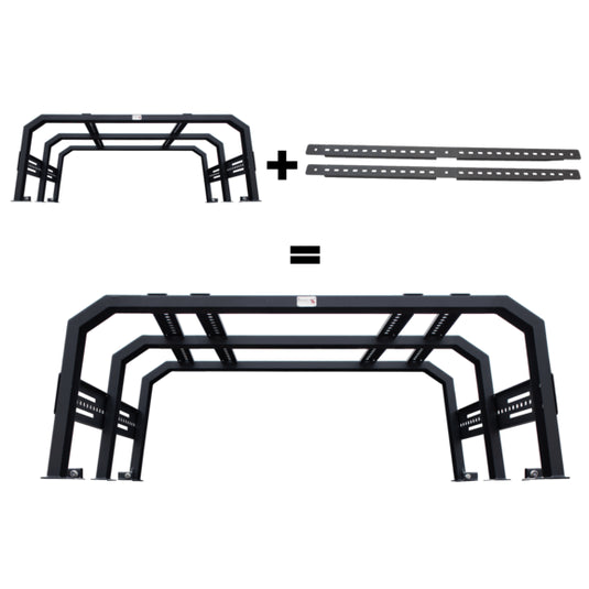 Fishbone Offroad FB21269 Tackle Rack Add-on Top Rails for 20-24 Jeep Gladiator JT