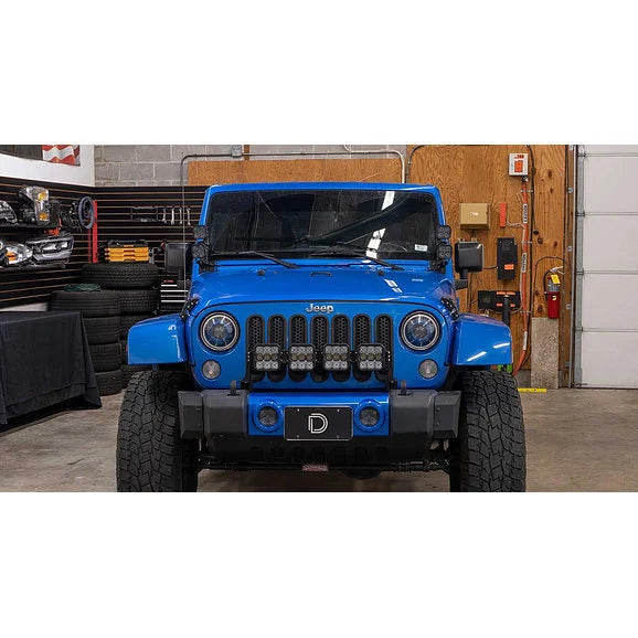 Load image into Gallery viewer, Diode Dynamics DD7272 SS5 4-Pod CrossLink Grille Lightbar Kit Pro White Combo for 07-18 Jeep Wrangler JK
