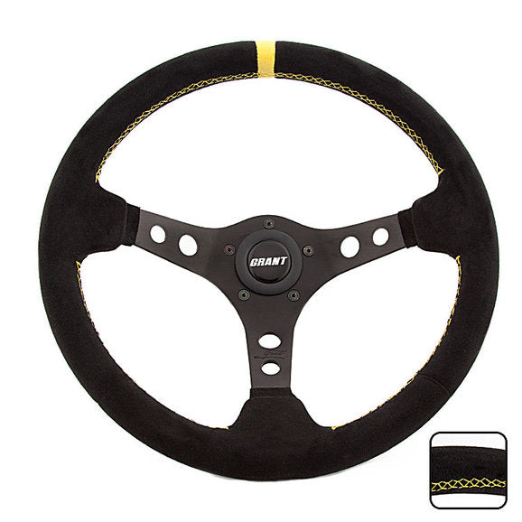 Load image into Gallery viewer, Grant Products Racing Edition Steering Wheel in Lightweight Aluminum with Ultra Suede Grip &amp; Top Stripe
