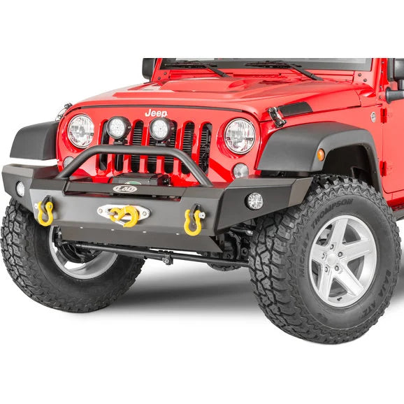 LoD Offroad KIT Signature Series Full Width Front Winch Bumper with Bull Bar for 07-18 Jeep Wrangler JK for use with Warn Powerplant Winch