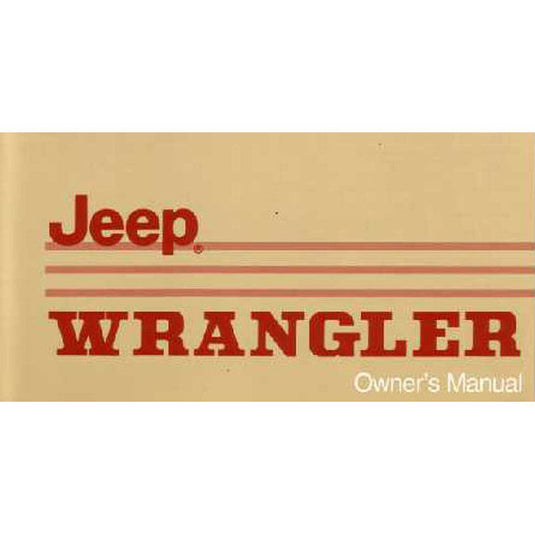 Bishko Automotive Literature Factory Authorized Owners Manuals for 87-95 Jeep Wrangler YJ