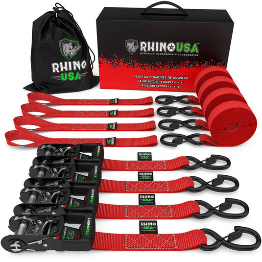 Rhino USA 1.6" x 8' Heavy Duty Ratchet Tie-Down