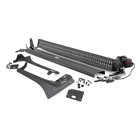 Rough Country 50 Inch LED Light Bar Upper Windshield Kit for 18-24 Jeep Wrangler JL & Gladiator JT