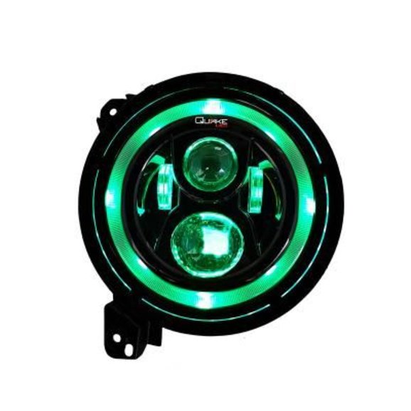 Load image into Gallery viewer, Quake LED QTE1039 RGB 9&quot; LED Headlights with DRL Halo, and Sequential Turns for 18-24 Jeep Wrangler JL &amp; 2024 Gladiator JT
