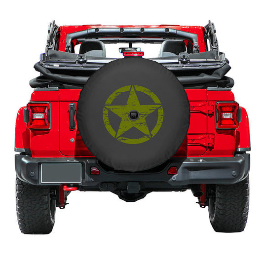 Boomerang Enterprises Distressed Star Logo Tire Cover for 18-20 Jeep Wrangler JL