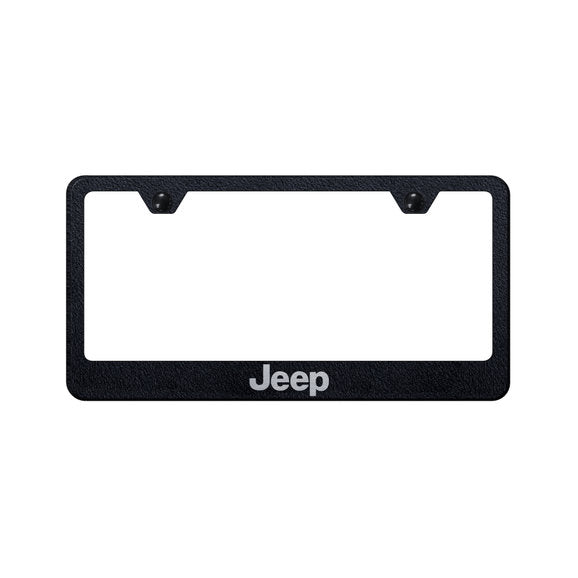 Load image into Gallery viewer, Automotive Gold Premiere Collection Etched Jeep Logo License Plate Frame
