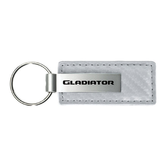 Load image into Gallery viewer, Automotive Gold Carbon Fiber Leather Gladiator Keychain
