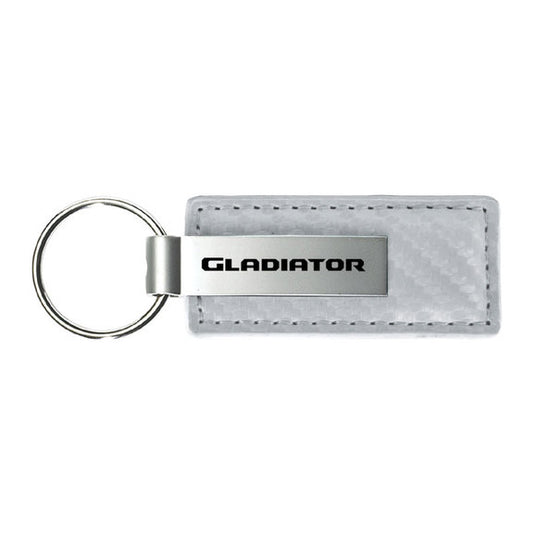 Automotive Gold Carbon Fiber Leather Gladiator Keychain