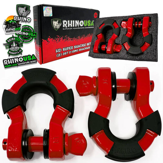 Rhino USA 8 Ton Super Shackles with Isolators