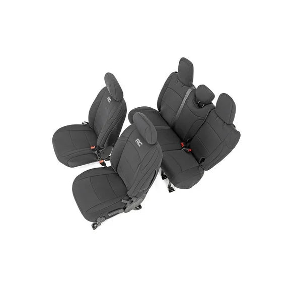 Load image into Gallery viewer, Rough Country Front &amp; Rear Seat Covers for 18-23 Jeep Wrangler JL Unlimited
