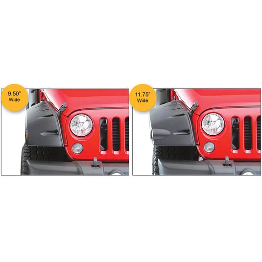 Bushwacker Factory Coverage 9.5" Width Pocket Style Fender Flares for 07-18 Jeep Wrangler Unlimited JK 4 Door