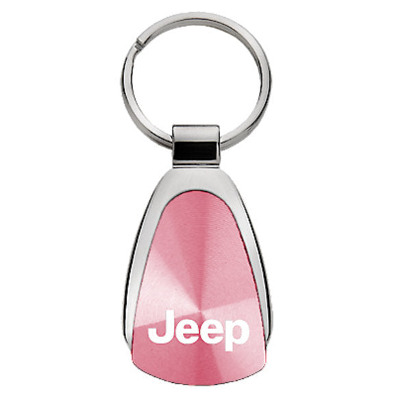 Load image into Gallery viewer, Automotive Gold Teardrop Jeep Logo Keychain
