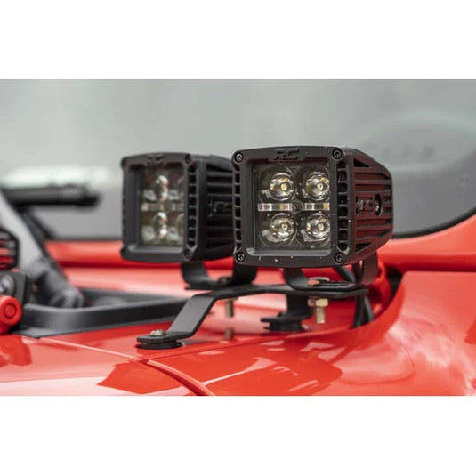 Rough Country Quad LED Light Pod Kit for 18-24 Jeep Wrangler JL & Gladiator JT