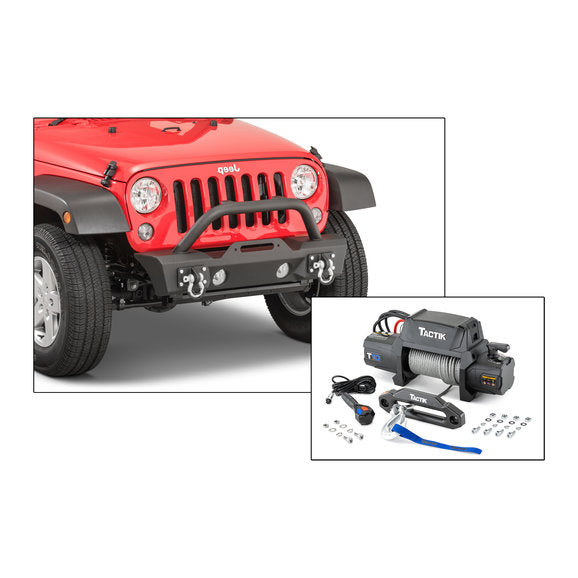 Load image into Gallery viewer, TACTIK Stubby Front Bumper and TACTIK Winch for 07-18 Jeep Wrangler JK
