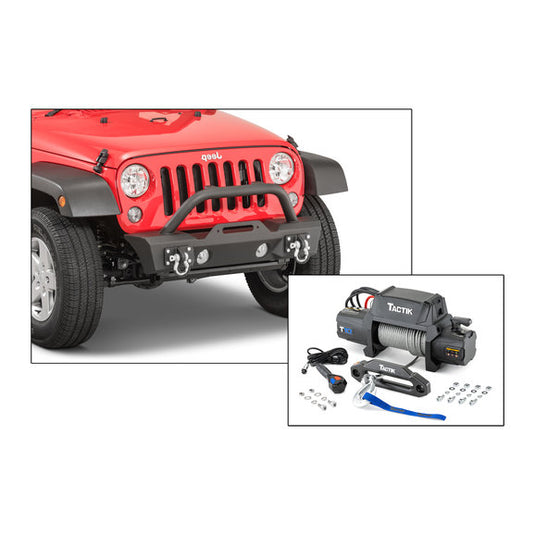 TACTIK Stubby Front Bumper and TACTIK Winch for 07-18 Jeep Wrangler JK