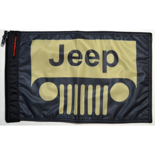 Forever Wave 12" x 18" Colored Jeep Grille Logo Flags