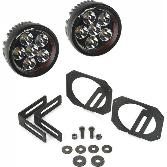 Load image into Gallery viewer, Rugged Ridge 11232.27 LED Round Fog Light Kit for 07-18 Jeep Wrangler JK
