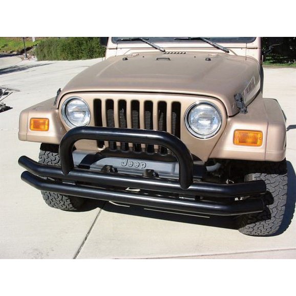 Rampage Products 8620 Front Bumper with Hoop in Black for 76-06 Jeep CJ-5, CJ-7, CJ-8 Scrambler, Wrangler YJ, TJ & Unlimited