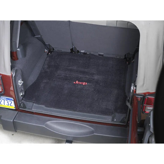 Lloyd Mats Custom Rear Cargo Mat with Jeep Logo Embroidery for 07-10 Jeep Wrangler Unlimited JK 4 Door without Subwoofer