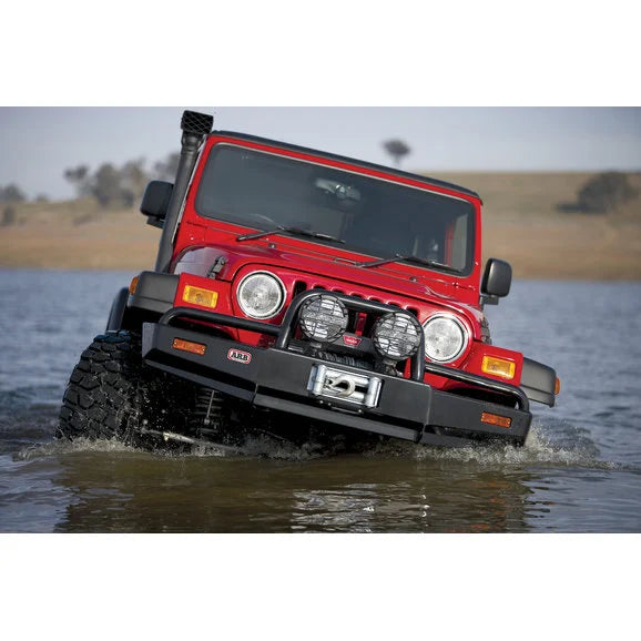 Load image into Gallery viewer, ARB 3450070 Deluxe Winch Bull Bar Bumper in Black for 97-06 Jeep Wrangler TJ &amp; Unlimited
