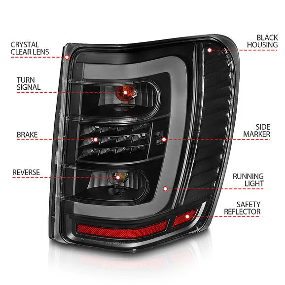 Load image into Gallery viewer, Anzo USA LED Tail Lights with C Light Bar for 99-04 Jeep Grand Cherokee WJ
