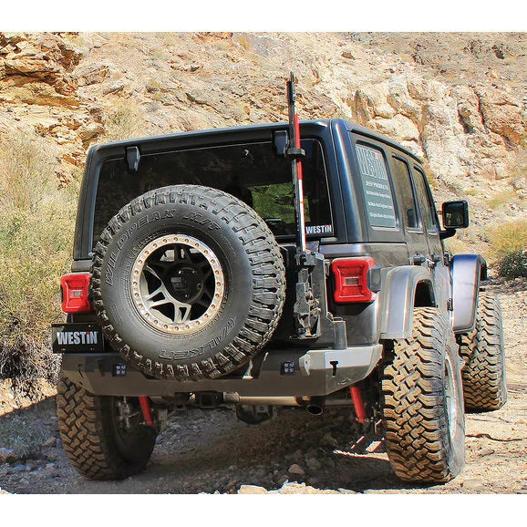 Load image into Gallery viewer, Westin WJ2 Rear Bumper with Tire Carrier for 18-24 Jeep Wrangler JL
