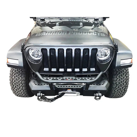 Warrior Products 6537 MOD Series Front Stubby Bumper with Brush Guard for 18-20 Jeep Wrangler JL & Gladiator JT