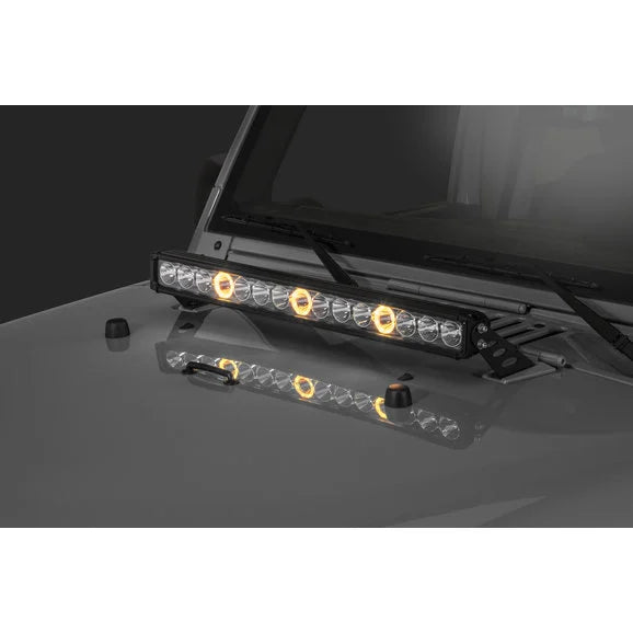 Load image into Gallery viewer, Quadratec J3 LED 28&quot; Light Bar with Hood Mount Brackets and Wiring for 07-18 Jeep Wrangler JK
