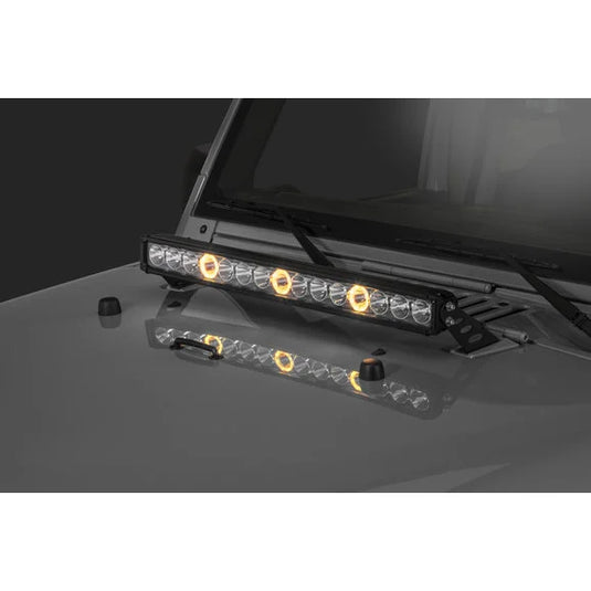 Quadratec J3 LED 28" Light Bar with Hood Mount Brackets and Wiring for 07-18 Jeep Wrangler JK