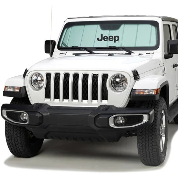 Load image into Gallery viewer, Covercraft Jeep Logo UVS 100 Original Sunscreen for 18-24 Jeep Wrangler JL &amp; Gladiator JT
