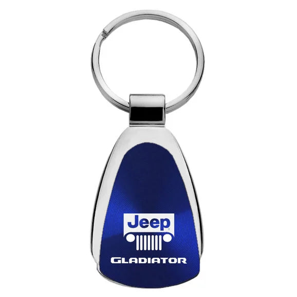 Load image into Gallery viewer, Automotive Gold Teardrop Jeep Logo Gladiator Keychain
