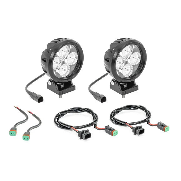 Load image into Gallery viewer, Quadratec Hi Performance 4&quot; Round LED Light Kit for 10-18 Jeep Wrangler JK
