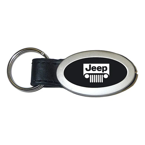 Automotive Gold KC3210.JEEG Jeep Grill Logo Black and Chrome Oval Keychain