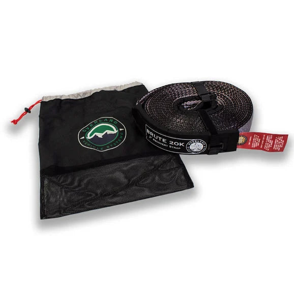 Overland Vehicle Systems Tow Strap in Gray with Black Ends & Storage Bag