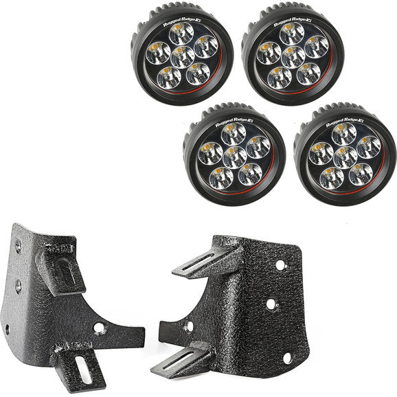 Rugged Ridge 11232.37 A-Pillar Light Mount Brackets Kit with 3.5