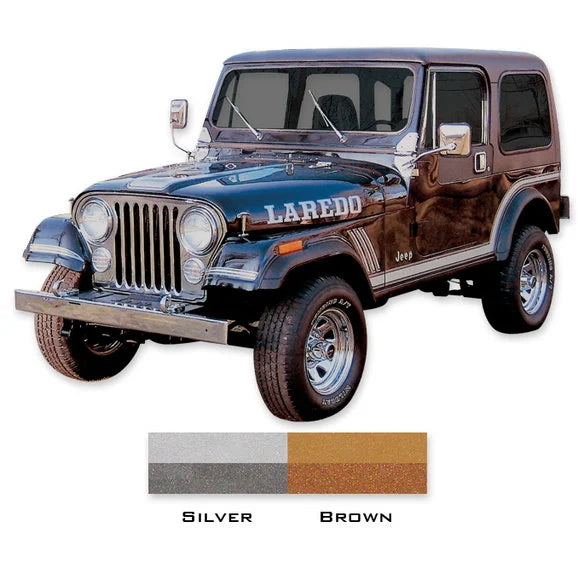 Load image into Gallery viewer, Phoenix Graphix Laredo Vinyl Hood Graphics Kit for 85-86 Jeep CJ-7 Laredo
