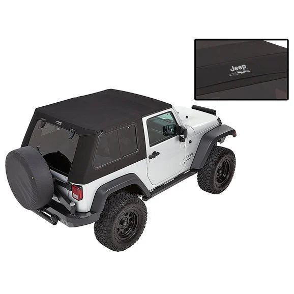 Bestop 5446217 Jeep Logo Trektop Pro Soft Top in Black Twill for 07-18 Jeep Wrangler JK 2-Door