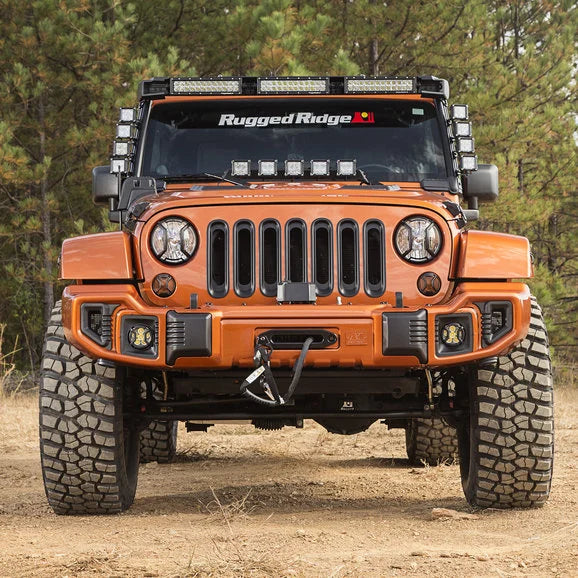 Load image into Gallery viewer, Rugged Ridge 11231.31 Elite Turn Signal &amp; Fog Light Guards for 07-18 Jeep Wrangler JK
