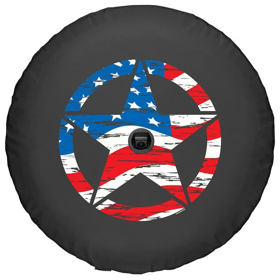 Load image into Gallery viewer, Boomerang Enterprises Distressed Star Logo Tire Cover for 18-20 Jeep Wrangler JL
