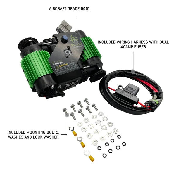 Load image into Gallery viewer, Up Down Air 12099918 EGOI Permanent On Board Dual Motor Air Compressor System 6.1-CFM
