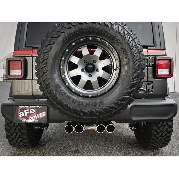 Load image into Gallery viewer, aFe Power Rebel Series 2.5&quot; 304 Stainless Cat-Back w/ 3.5&quot; Quad Tips for 18-24 Jeep Wrangler JL
