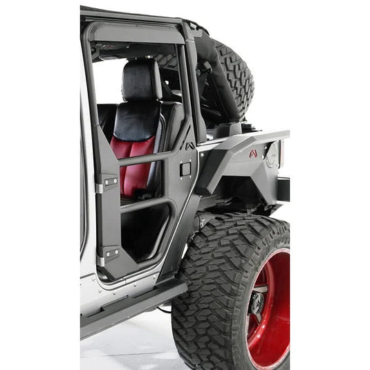 Fab Fours Rear Full Tube Doors for 07-18 Jeep Wrangler Unlimited JK 4 Door