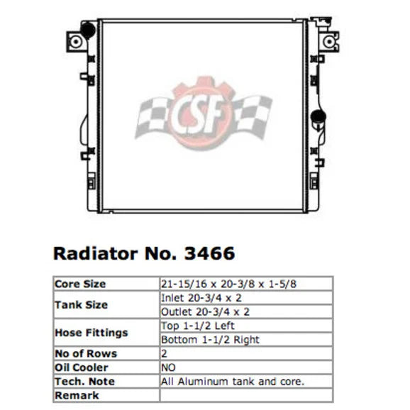 Load image into Gallery viewer, CSF 3466 OE Replacement Radiator with Aluminum Tank &amp; Core Radiator for 07-11 Jeep Wrangler JK
