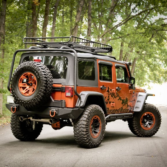 Load image into Gallery viewer, Rugged Ridge 11640.09 Hurricane Flat Fender Flares with EU Side Maker in Textured Black for 07-18 Jeep Wrangler JK
