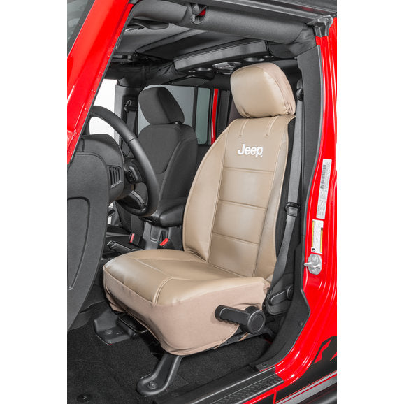 Load image into Gallery viewer, Plasticolor Jeep Logo Sideless Front Seat Cover for Jeep Vehicles with Removable Headrests
