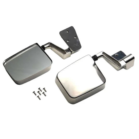 Load image into Gallery viewer, Kentrol Polished Stainless Steel Mirror Kit for 88-06 Jeep Wrangler YJ, TJ &amp; Unlimited
