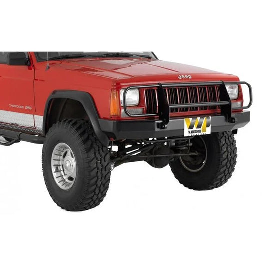 Warrior Products 56051 Front Rock Crawler Bumper with Brush Guard & D-Ring Mounts in Black for 84-01 Jeep Cherokee XJ