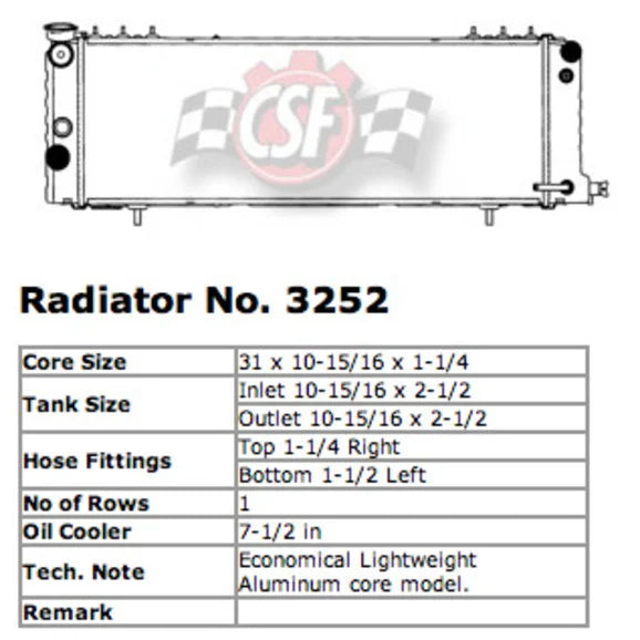 Load image into Gallery viewer, CSF 3252 OE Replacement Radiator with Plastic Tank &amp; Aluminum Core for 91-99 Jeep Cherokee XJ with 4.0L &amp; Right Hand Drive
